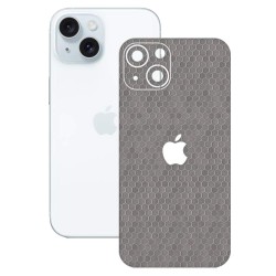 Folie skin SILKASE pentru Apple iPhone 15, gri hex, protectie spate telefon