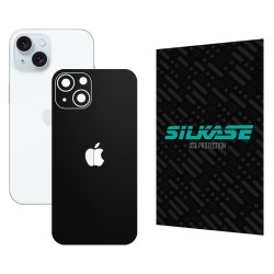 Folie skin SILKASE pentru Apple iPhone 15, negru mat, protectie spate telefon Folie skin SILKASE pentru Apple iPhone 15, negru mat, protectie spate telefon