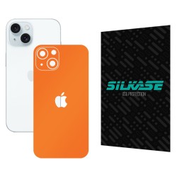Folie skin SILKASE pentru Apple iPhone 15, portocaliu mat, protectie spate telefon Folie skin SILKASE pentru Apple iPhone 15, portocaliu mat, protectie spate telefon
