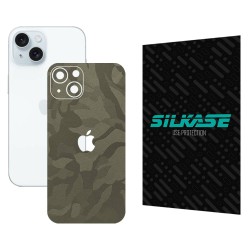 Folie skin SILKASE pentru Apple iPhone 15, camo verde, protectie spate telefon Folie skin SILKASE pentru Apple iPhone 15, camo verde, protectie spate telefon