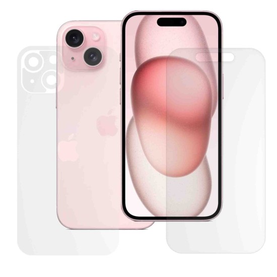 Set 2 folii mate SILKASE pentru Apple iPhone 15, protectie telefon, silicon (iPhone 15, F6164) by www.silkase.ro