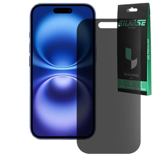 Folie privacy mata SILKASE pentru Apple iPhone 16 Plus, protectie ecran, silicon (iPhone 16 Plus, F7257) by www.silkase.ro