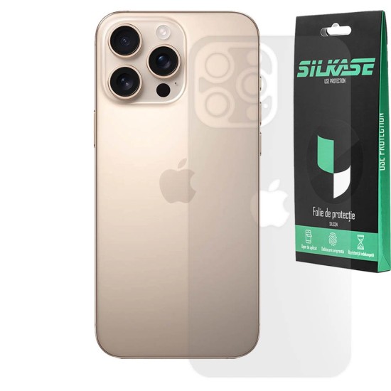 Folie spate mata SILKASE pentru Apple iPhone 16 Pro Max, protectie spate, silicon (SILKASE, iPhone 16 Pro Max) by www.silkase.ro Folie spate mata SILKASE pentru Apple iPhone 16 Pro Max, protectie spate, silicon (iPhone 16 Pro Max, F7270) by www.silkase.ro