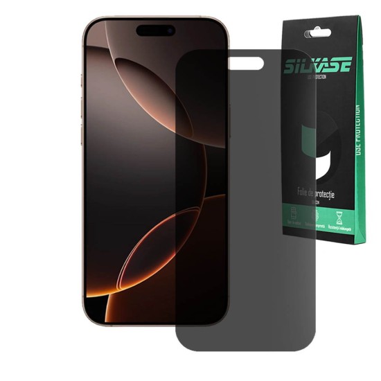 Folie privacy mata SILKASE pentru Apple iPhone 16 Pro Max, protectie ecran, silicon (SILKASE, iPhone 16 Pro Max) by www.silkase.ro Folie privacy mata SILKASE pentru Apple iPhone 16 Pro Max, protectie ecran, silicon (iPhone 16 Pro Max, F7273) by www.silkase.ro