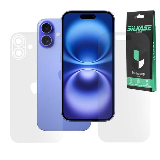 Set 2 folii mate SILKASE pentru Apple iPhone 16, protectie telefon, silicon (iPhone 16, F7247) by www.silkase.ro