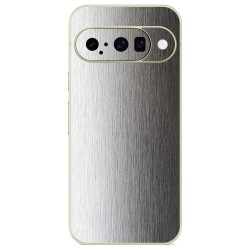 Folie skin SILKASE pentru Google Pixel 10, protectie spate telefon, gri deschis brushed