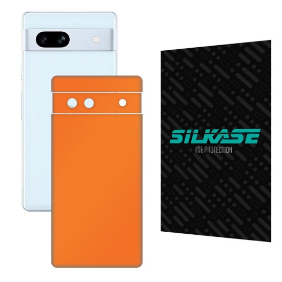 Folie skin SILKASE pentru Google Pixel 7A, portocaliu mat, protectie spate telefon (Telefoane Google, S1046) by www.silkase.ro