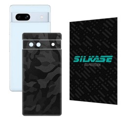 Folie skin SILKASE pentru Google Pixel 7A, camo negru, protectie spate telefon