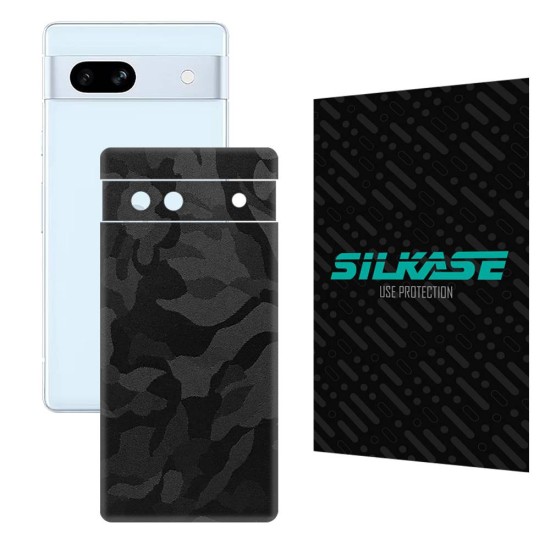 Folie skin SILKASE pentru Google Pixel 7A, camo negru, protectie spate telefon (Telefoane Google, S1034) by www.silkase.ro