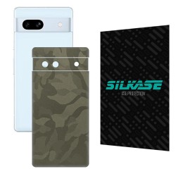 Folie skin SILKASE pentru Google Pixel 7A, camo verde, protectie spate telefon