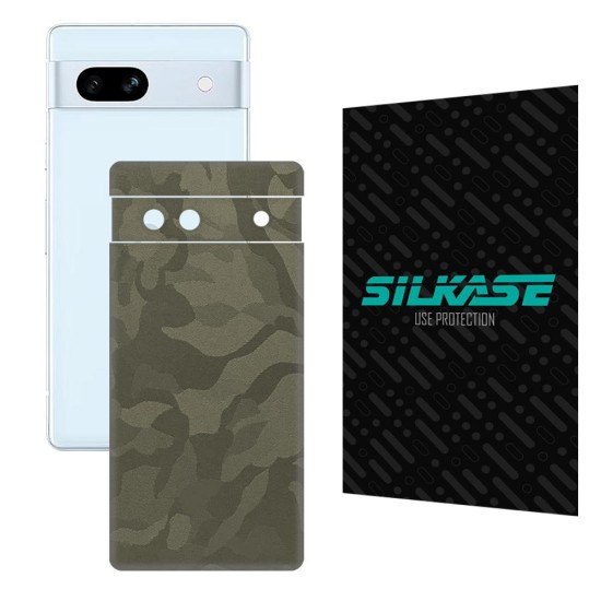 Folie skin SILKASE pentru Google Pixel 7A, camo verde, protectie spate telefon (Telefoane Google, S1035) by www.silkase.ro