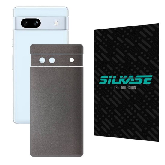 Folie skin SILKASE pentru Google Pixel 7A, gri brushed, protectie spate telefon (Telefoane Google, S1037) by www.silkase.ro