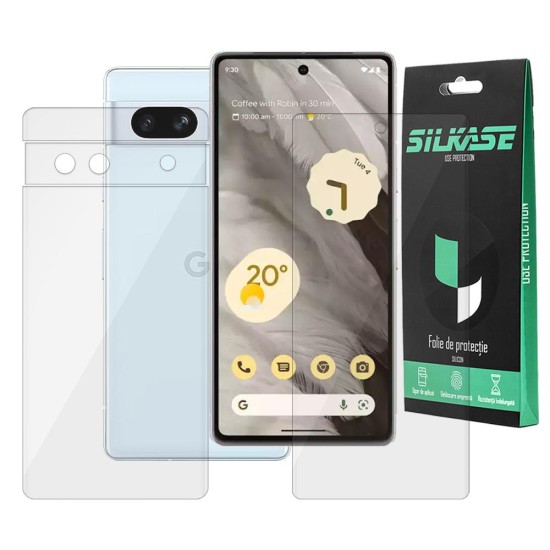 Set 2 folii SILKASE pentru Google Pixel 7a, protectie telefon, silicon regenerabil (Telefoane Google, F5802) by www.silkase.ro