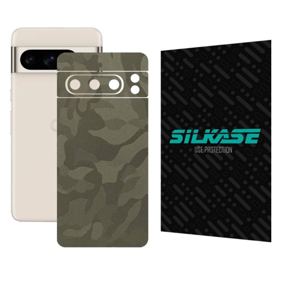 Folie skin SILKASE, pentru Google Pixel 8 Pro, camo verde, protectie spate telefon (Telefoane Google, S1515) by www.silkase.ro