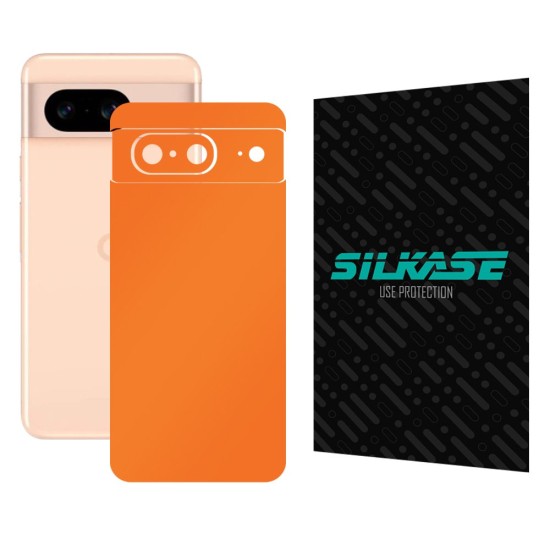 Folie skin SILKASE, pentru Google Pixel 8, portocaliu mat, protectie spate telefon (Telefoane Google, S1502) by www.silkase.ro