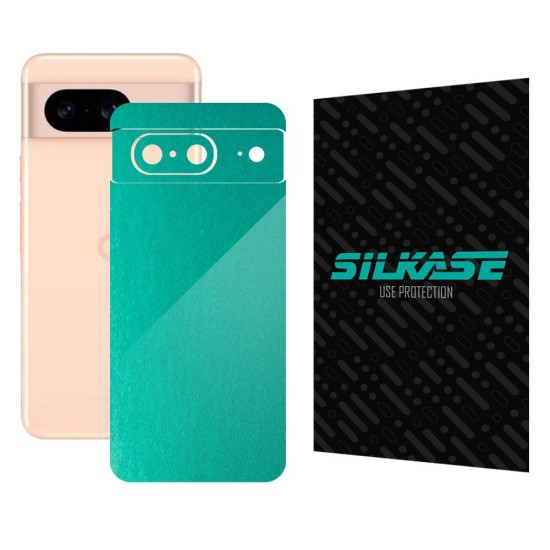 Folie skin SILKASE, pentru Google Pixel 8, turcoaz metalic, protectie spate telefon (Telefoane Google, S1505) by www.silkase.ro