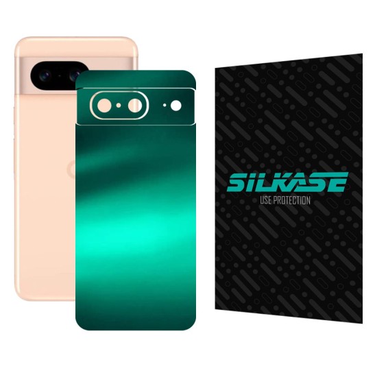 Folie skin SILKASE, pentru Google Pixel 8, verde emerald, protectie spate telefon (Telefoane Google, S1506) by www.silkase.ro
