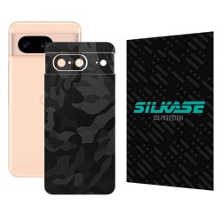 Folie skin SILKASE, pentru Google Pixel 8, camo negru, protectie spate telefon