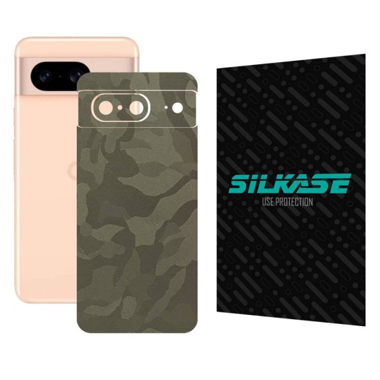Folie skin SILKASE, pentru Google Pixel 8, camo verde, protectie spate telefon (Telefoane Google, S1491) by www.silkase.ro