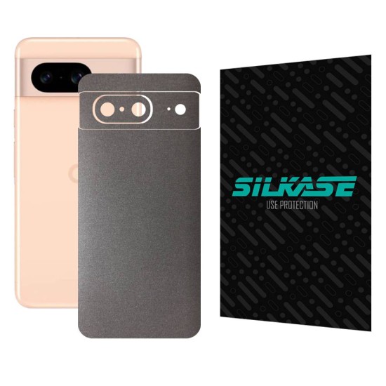 Folie skin SILKASE, pentru Google Pixel 8, gri brushed, protectie spate telefon (Telefoane Google, S1493) by www.silkase.ro