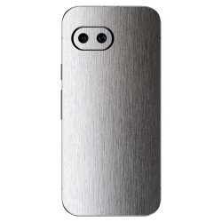 Folie skin SILKASE pentru Google Pixel 9a, protectie spate telefon, gri deschis brushed