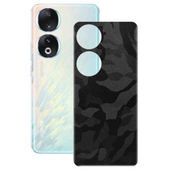 Folie skin SILKASE pentru Honor 90, camo negru, protectie spate telefon