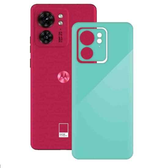 Folie skin SILKASE pentru Motorola Edge 40, turcoaz lucios, protectie spate telefon (Edge 40, S1192) by www.silkase.ro