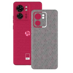 Folie skin SILKASE pentru Motorola Edge 40, gri hex, protectie spate telefon