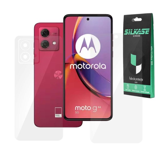 Set 2 folii SILKASE pentru Motorola Moto G84, protectie telefon, silicon regenerabil (SILKASE, Set Folii Lucioase) by www.silkase.ro Set 2 folii SILKASE pentru Motorola Moto G84, protectie telefon, silicon regenerabil (Moto G84 5G, F6615) by www.silkase.ro