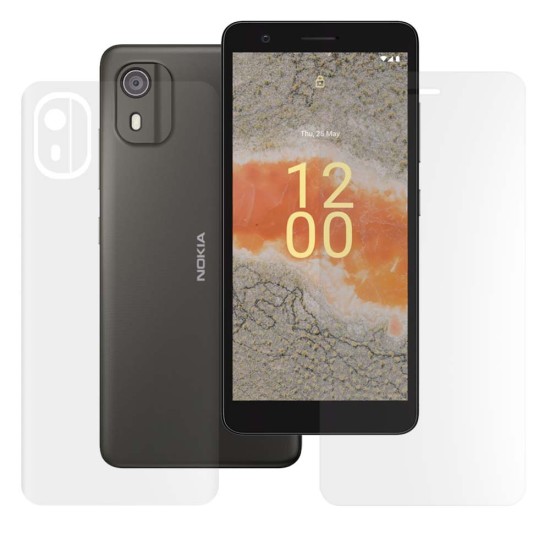 Set 2 folii mate SILKASE pentru Nokia C02, protectie telefon, silicon (C12, F7175) by www.silkase.ro