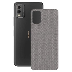 Folie skin SILKASE pentru Nokia C32, gri hex, protectie spate telefon