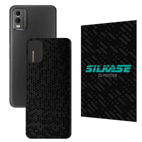 Folie skin SILKASE pentru Nokia C32, negru hexa, protectie spate telefon (C32, S1236) by www.silkase.ro
