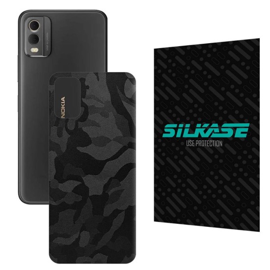 Folie skin SILKASE pentru Nokia C32, camo negru, protectie spate telefon (C32, S1226) by www.silkase.ro