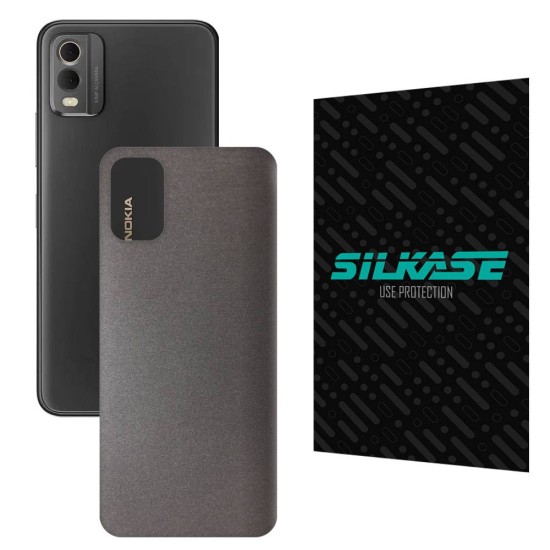 Folie skin SILKASE pentru Nokia C32, gri brushed, protectie spate telefon (C32, S1229) by www.silkase.ro