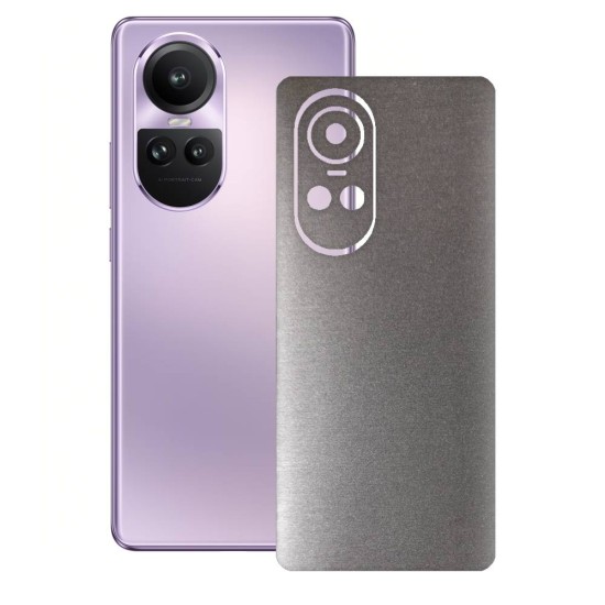 Folie skin SILKASE pentru OPPO Reno10 Pro, gri brushed, protectie spate telefon (Reno10 Pro, S1205) by www.silkase.ro