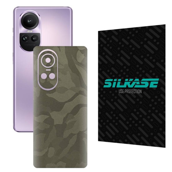 Folie skin SILKASE pentru OPPO Reno10 Pro, camo verde, protectie spate telefon (Reno10 Pro, S1203) by www.silkase.ro