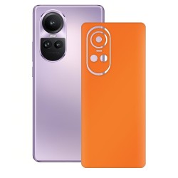 Folie skin SILKASE pentru Oppo Reno 10, portocaliu mat, protectie spate telefon