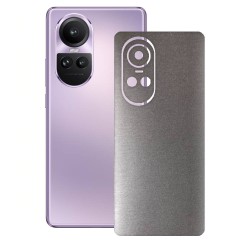 Folie skin SILKASE pentru Oppo Reno 10, gri brushed, protectie spate telefon