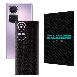 Folie skin SILKASE pentru Oppo Reno 10, negru hexa, protectie spate telefon Folie skin SILKASE pentru Oppo Reno 10, negru hexa, protectie spate telefon