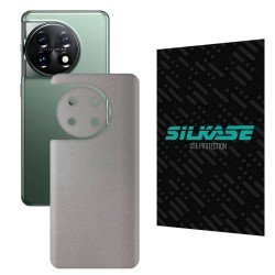 Folie skin SILKASE pentru OnePlus 11, gri deschis, protectie spate telefon