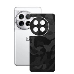 Folie skin SILKASE, pentru OnePlus 12, camo negru, protectie spate telefon