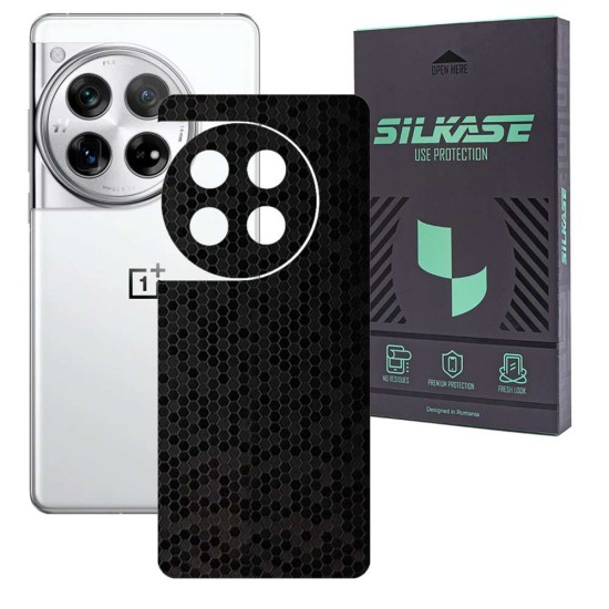 Folie skin SILKASE, pentru OnePlus 12, negru hexa, protectie spate telefon (SILKASE, Telefoane OnePlus) by www.silkase.ro Folie skin SILKASE, pentru OnePlus 12, negru hexa, protectie spate telefon (Telefoane OnePlus, S1884) by www.silkase.ro