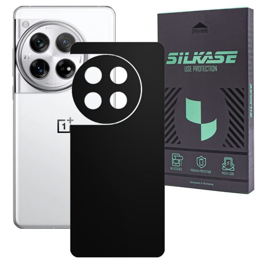 Folie skin SILKASE, pentru OnePlus 12, negru mat, protectie spate telefon (Telefoane OnePlus, S1885) by www.silkase.ro