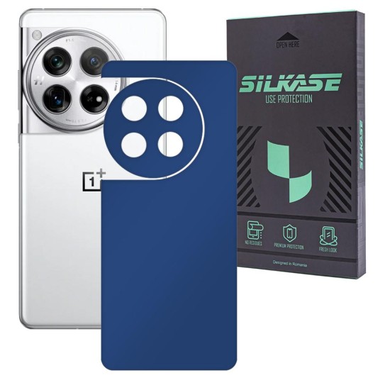 Folie skin SILKASE, pentru OnePlus 12, albastru inchis mat, protectie spate telefon (Telefoane OnePlus, S1872) by www.silkase.ro