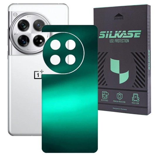 Folie skin SILKASE, pentru OnePlus 12, verde emerald, protectie spate telefon (Telefoane OnePlus, S1890) by www.silkase.ro