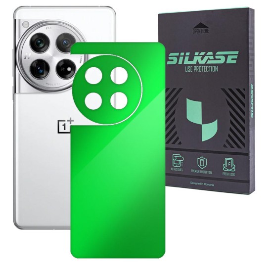 Folie skin SILKASE, pentru OnePlus 12, verde neon, protectie spate telefon (Telefoane OnePlus, S1893) by www.silkase.ro
