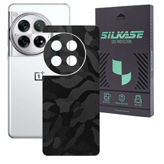 Folie skin SILKASE, pentru OnePlus 12, camo negru, protectie spate telefon (SILKASE, Telefoane OnePlus) by www.silkase.ro Folie skin SILKASE, pentru OnePlus 12, camo negru, protectie spate telefon (Telefoane OnePlus, S1874) by www.silkase.ro
