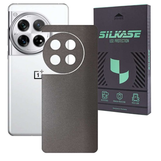 Folie skin SILKASE, pentru OnePlus 12, gri brushed, protectie spate telefon (SILKASE, Telefoane OnePlus) by www.silkase.ro Folie skin SILKASE, pentru OnePlus 12, gri brushed, protectie spate telefon (Telefoane OnePlus, S1877) by www.silkase.ro
