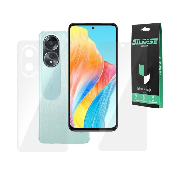 Set 2 folii SILKASE pentru Oppo A58, protectie telefon, silicon regenerabil (SILKASE, Set Folii Lucioase) by www.silkase.ro Set 2 folii SILKASE pentru Oppo A58, protectie telefon, silicon regenerabil (A58 5G, F6647) by www.silkase.ro