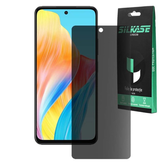Folie privacy mata SILKASE pentru Oppo A58, protectie ecran, silicon (SILKASE, Folie Silicon Privacy Mata) by www.silkase.ro Folie privacy mata SILKASE pentru Oppo A58, protectie ecran, silicon (A58 5G, F6652) by www.silkase.ro